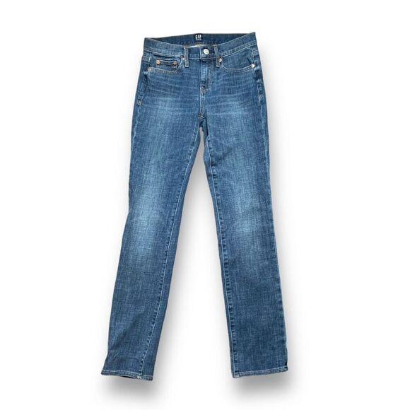 GAP Classic Straight Jeans Medium Wash Denim Regular Casual 24 Inch Waist - Picture 2 of 8